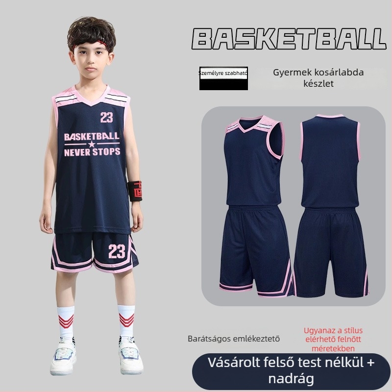 Kosárlabda egyenruha szett – Uniszex felnőtteknek, Ujjatlan mez V-nyakú, Poliészter anyag, Gyors száradás és lélegző