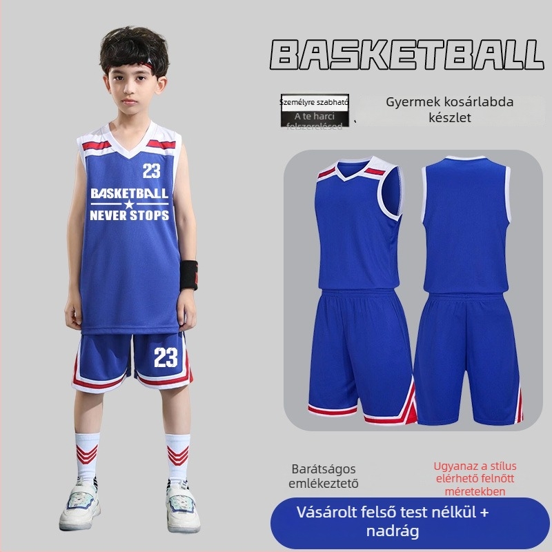 Kosárlabda egyenruha szett – Uniszex felnőtteknek, Ujjatlan mez V-nyakú, Poliészter anyag, Gyors száradás és lélegző