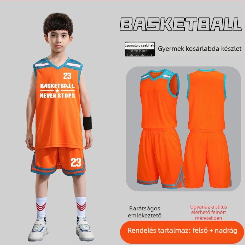 Kosárlabda egyenruha szett – Uniszex felnőtteknek, Ujjatlan mez V-nyakú, Poliészter anyag, Gyors száradás és lélegző