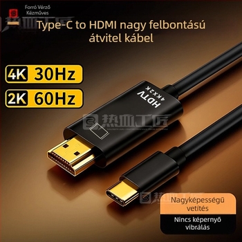 USB-C–ról HDMI-re adapter kábel Dx13, 4K, Windows 7 támogatott, audió kábel