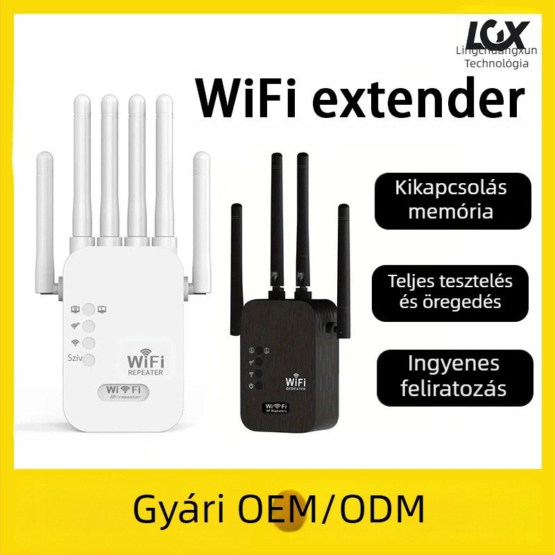 WiFi jel erősítő LCX-012 – 802.11ac, 20 m hatótávolság, Gigabit sebesség, otthoni vezeték nélküli útválasztó