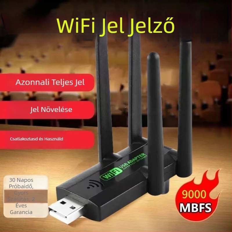 WiFi jel erősítő és kiterjesztő, két sávos, négy antenna, kör alakú kialakítás