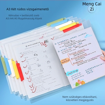 A3-as dokumentumklips, műanyag, egylip kivitel, szorító mérete 1