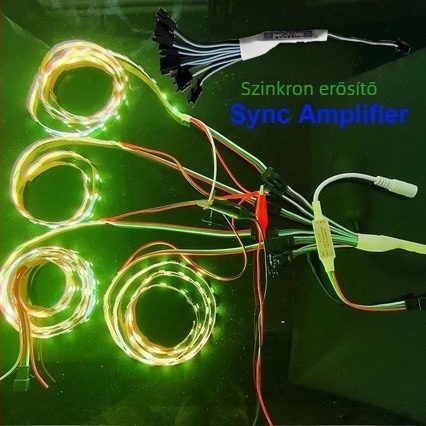 Mini Szinkron Fantom Jelerősítő, 3 SPI jelcsatorna, 5–24 V tápfeszültség, termináli interfész, IP20, méretek 40×12×5 mm