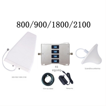 Quad-band mobiltelefon jelerősítő, modell 12, lefedettség 200–800, súly 2,5 kg