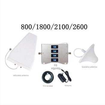 Quad-band mobiltelefon jelerősítő, modell 12, lefedettség 200–800, súly 2,5 kg