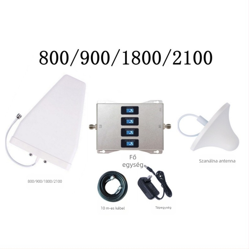 Quad-band mobiltelefon jelerősítő, modell 12, lefedettség 200–800, súly 2,5 kg