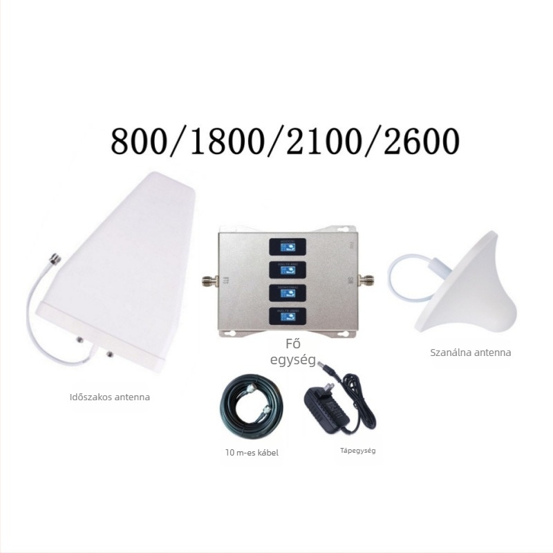 Quad-band mobiltelefon jelerősítő, modell 12, lefedettség 200–800, súly 2,5 kg
