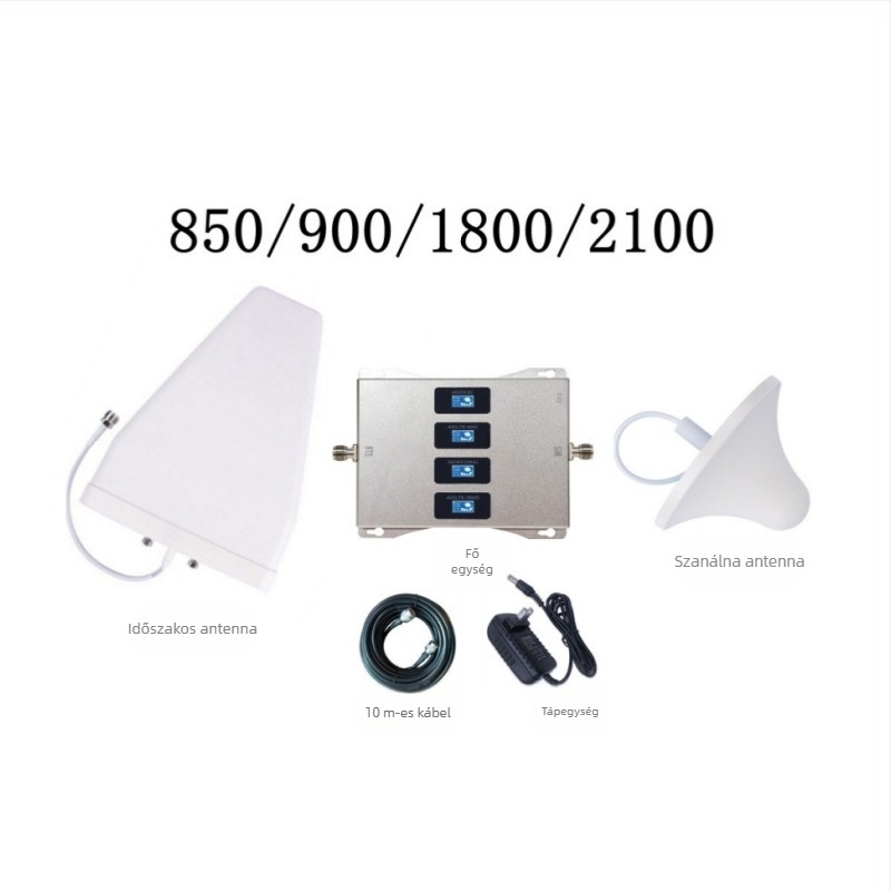 Quad-band mobiltelefon jelerősítő, modell 12, lefedettség 200–800, súly 2,5 kg