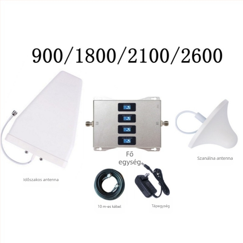 Quad-band mobiltelefon jelerősítő, modell 12, lefedettség 200–800, súly 2,5 kg