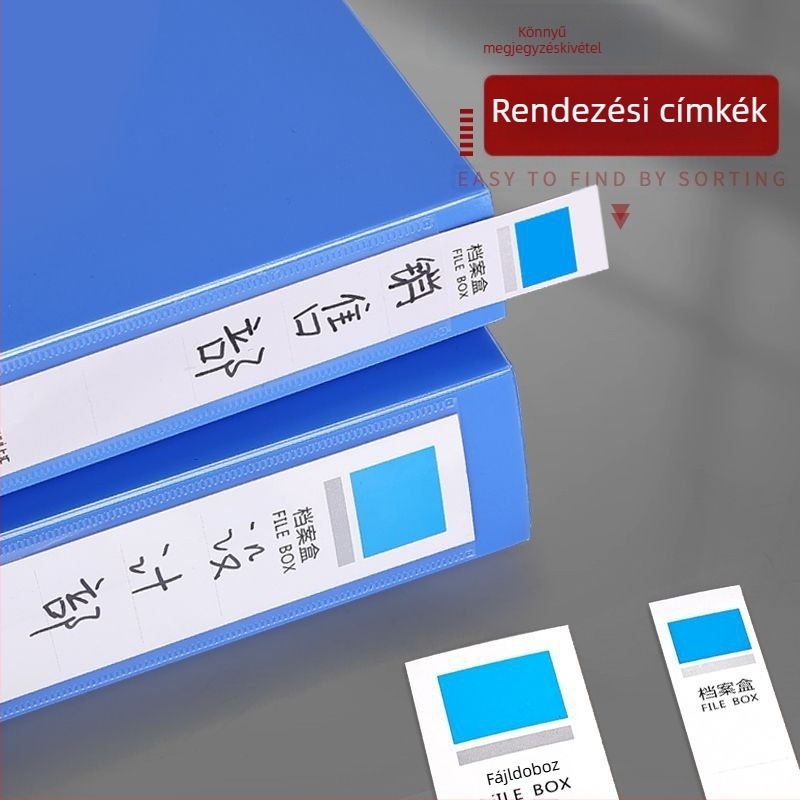 Összecsukható A4-es fájlbox, PVC anyagú, logóval