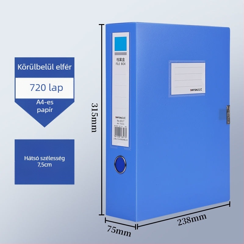 Összecsukható A4-es fájlbox, PVC anyagú, logóval