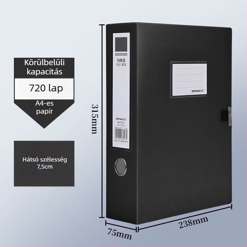 Összecsukható A4-es fájlbox, PVC anyagú, logóval