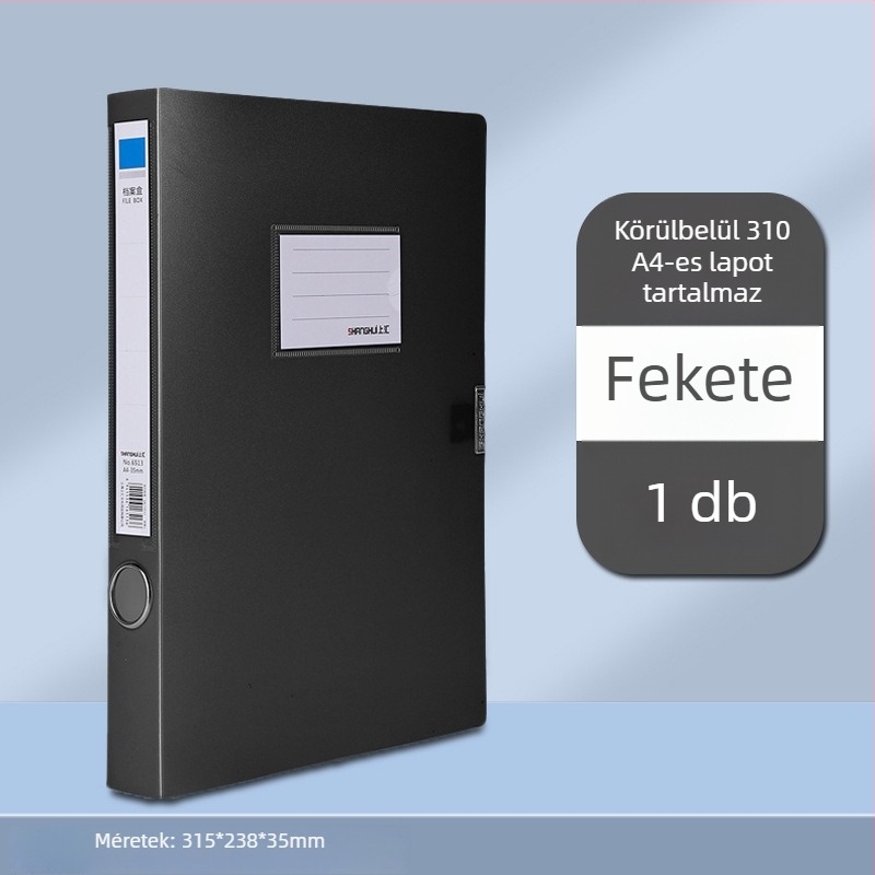 Összecsukható A4-es fájlbox, PVC anyagú, logóval