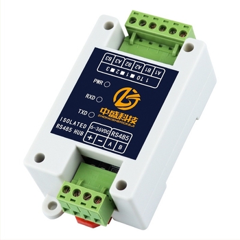 RS485 1-16 csatornás hub ismétlő modul fotóelektrikus izolációval, jelerősítővel, zavarszegmentálással és villámvédelmmel