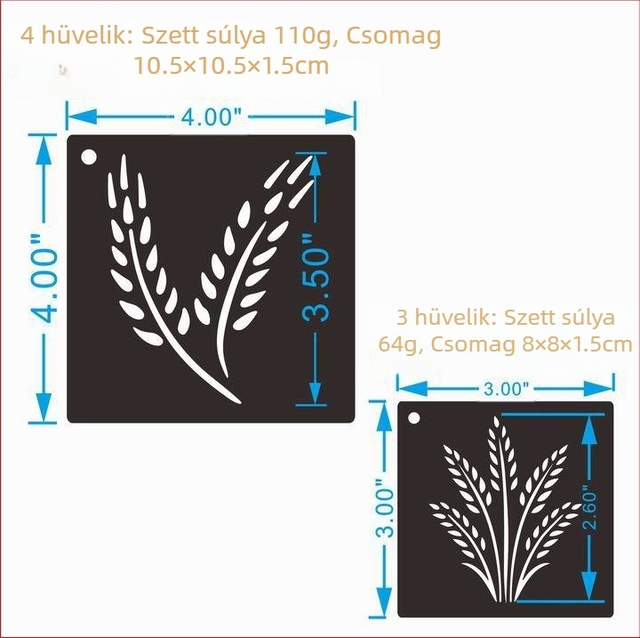 36 darabos üreges sablon készlet spraye festéshez – levelek, virágok és pillangó, PET fólia