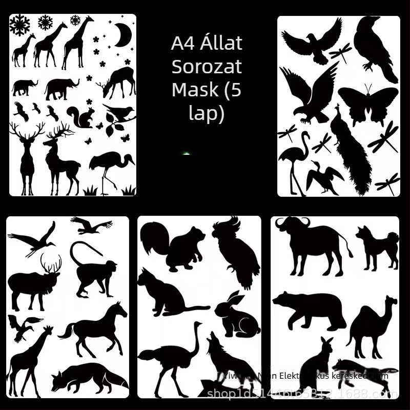 DIY A4-es Gyermekeknek Poster Sablon Hézagolt Festéshez a Falra — Állat- és Növénymotívumok (Műanyag; Márka: Egyéb; IP: Nem; Import: Nem)