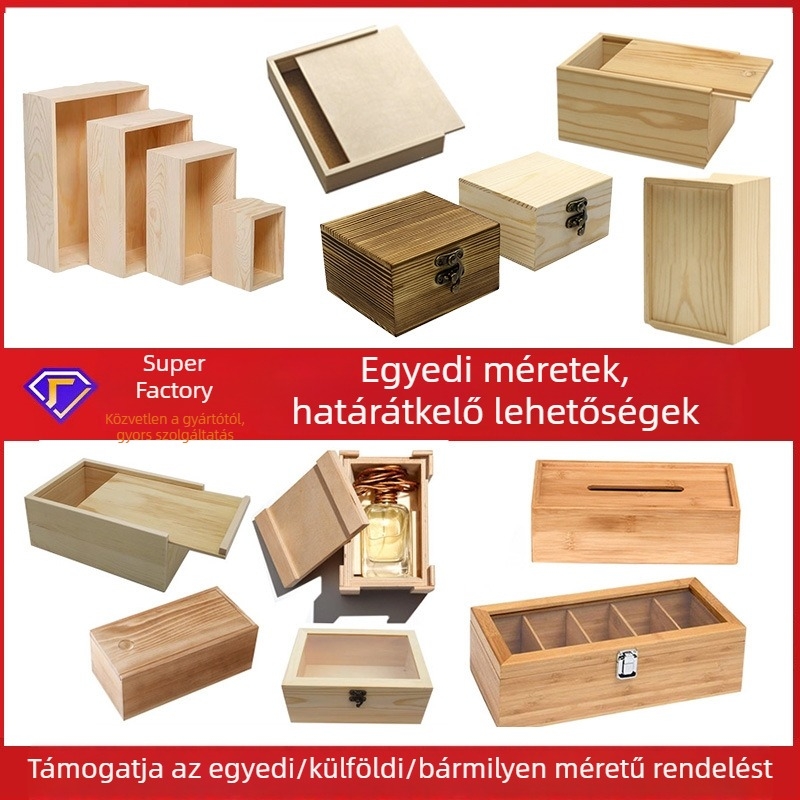 Kihúzható fa tároló doboz, testreszabható, modell 1545-44, faanyag, általános csomagolás, logó nyomtatása elérhető