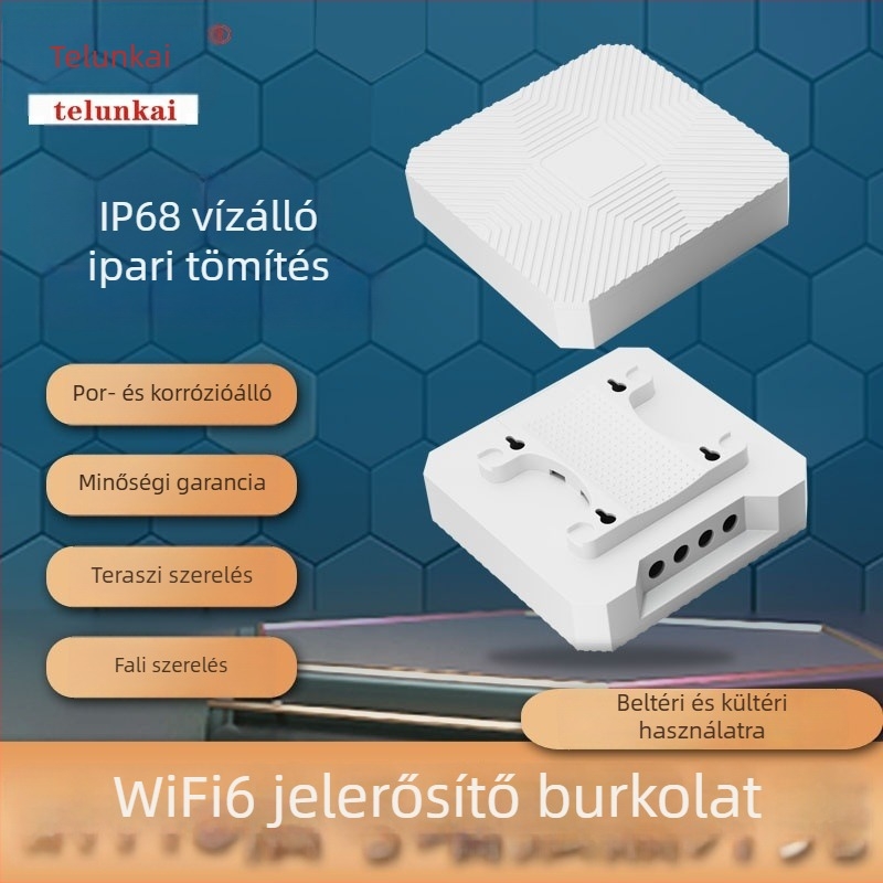 IP68 vízálló kültéri routerburkolat, erősítő, WiFi 6, ABS