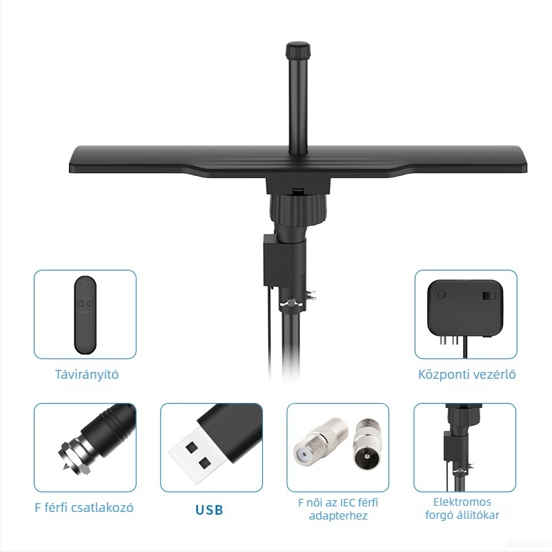 DTMB földi digitális TV antenna belső–kültéri használatra vákuumcsésze rögzítéssel – Antuko
