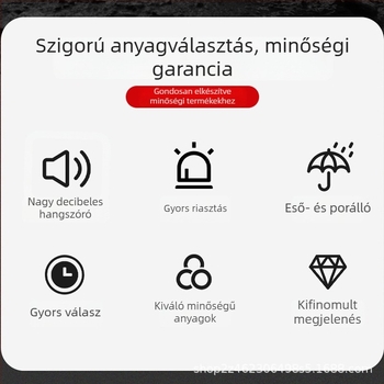 Ipari egynyomógombos hang- és fényriasztó, vezeték nélküli