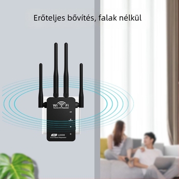 WiFi ismétlő, négy antenna, kétportos, kétsávos