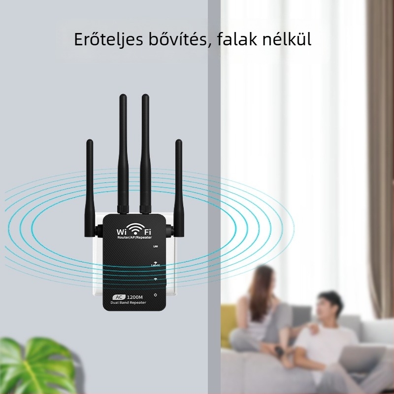 WiFi ismétlő, négy antenna, kétportos, kétsávos
