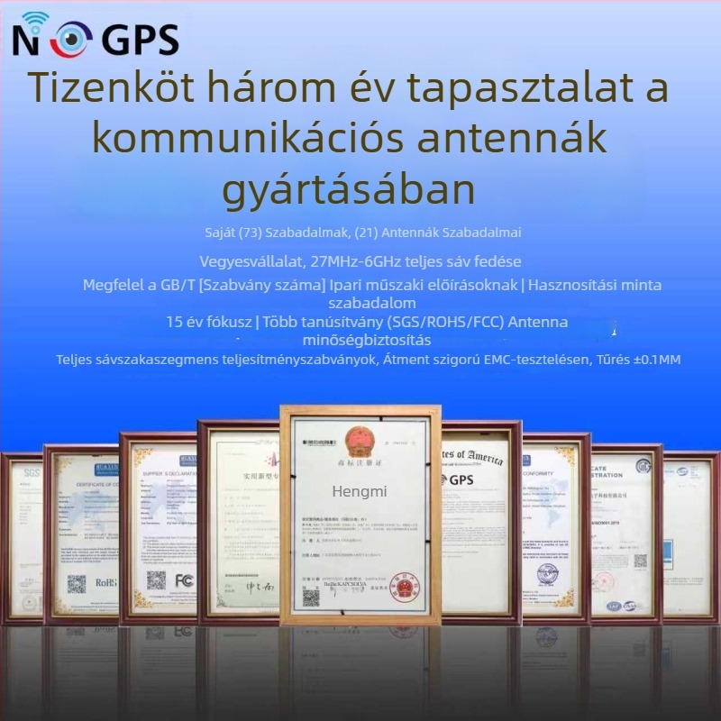 2,4 GHz UAV körpolarizációs antenna, 12 dB nyereség, 50 Ω impedancia, SWR ≤ 2.0
