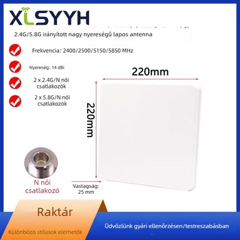 Irányított síkpaneles WiFi antenna, 14 dBi nyereség, 2,4/5,8 GHz, híd- és AP bázisállomáshoz