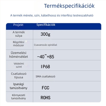Antenna SMA interfésszel, nagy nyereség, üvegszálas, vízálló