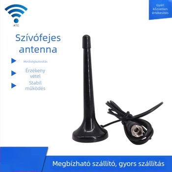 Beltéri TV-antenna, 10 dB nyereség, 80–6000 MHz frekvenciasáv, 50 Ω impedancia, SWR ≤1,5, távirányító hatótávolság 30 m