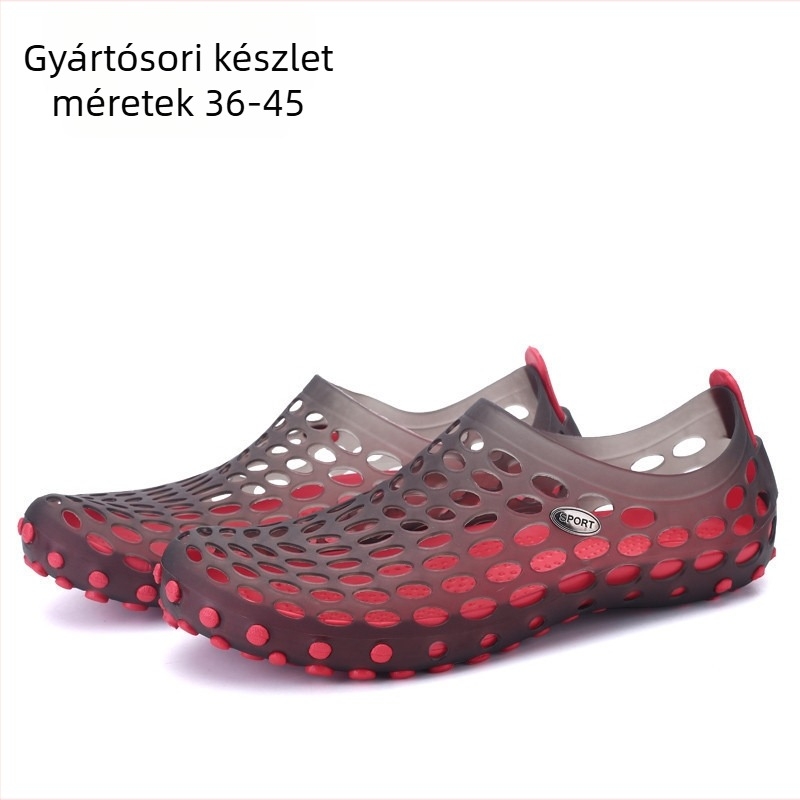 Férfi jelly szandál – PU felsőrész, gumi talp, strand-stílus, légáteresztő