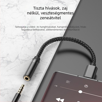 Type-C-ről 3,5 mm fejhallgató adapter USB-C eszközökhöz, HD hangminőség