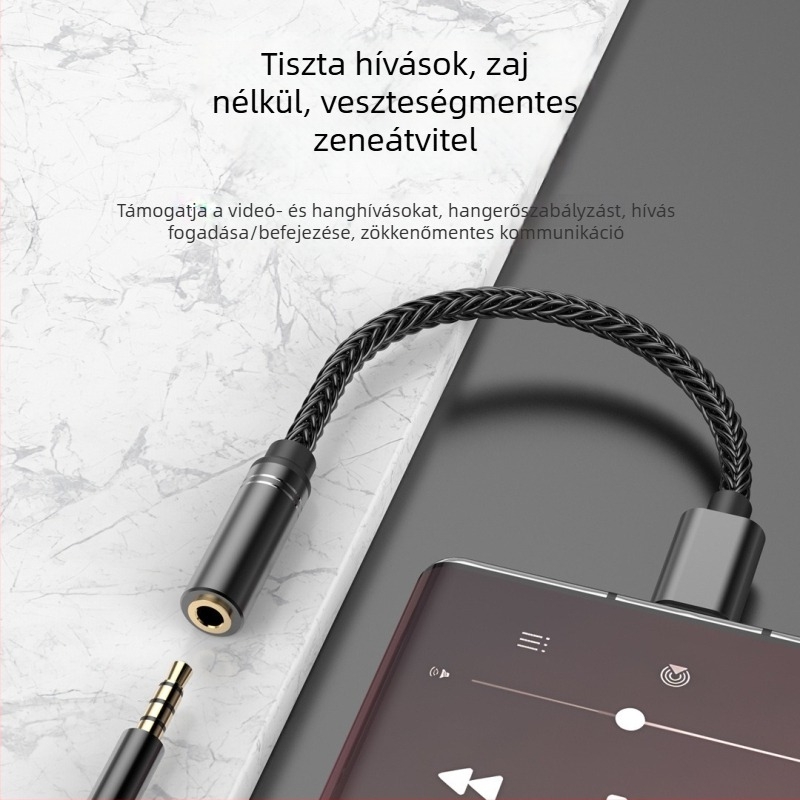 Type-C-ről 3,5 mm fejhallgató adapter USB-C eszközökhöz, HD hangminőség