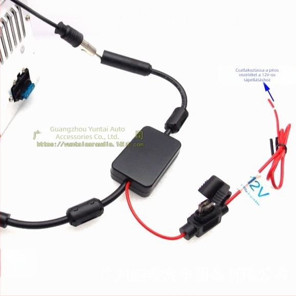 Autó FM/AM rádiójel erősítő - 12V bemenet, univerzális interfész, modell FM-BST05, súly 0,3 kg, Evoresn/Yisen