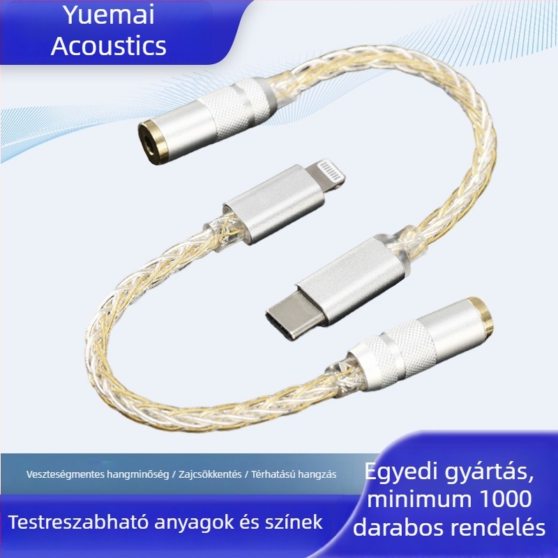 TPC 3,5 mm-es fejhallgató jackhoz adapterkábel telefonhoz – töltés, adatátvitel, hang- és videó kimenet