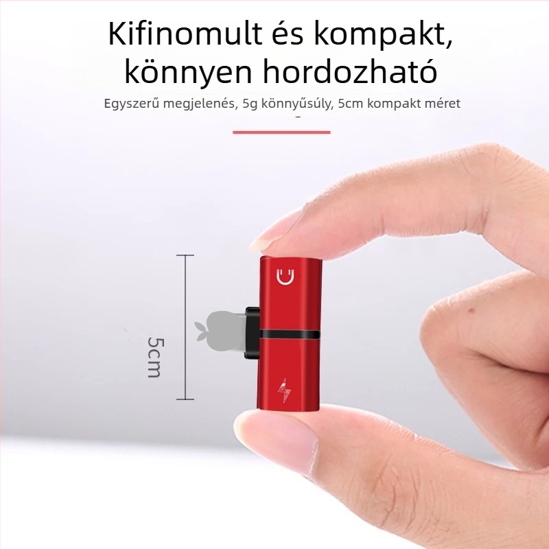 Apple iPhone 7/8/X 3-az-1 fejhallgató adapter — töltés és hangátvitel (modell: Apple t-shaped double female)
