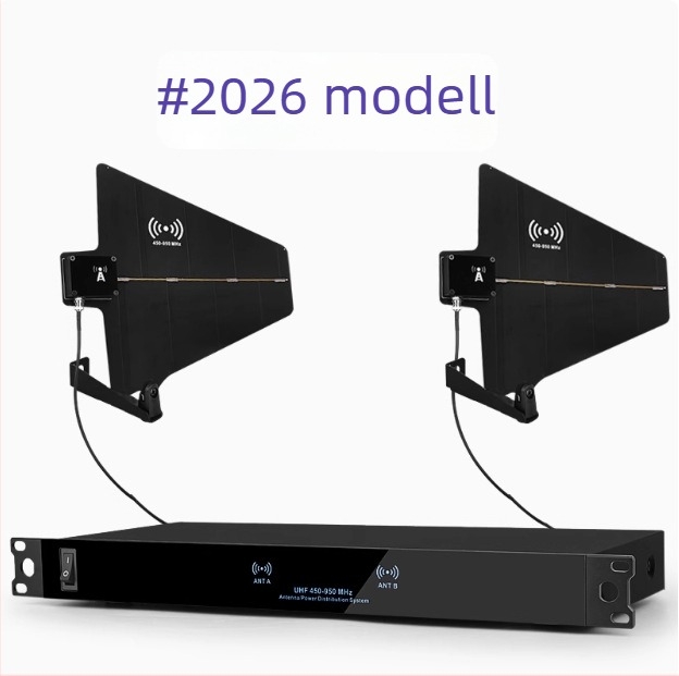 Vezeték nélküli mikrofon antennaerősítő – modell 2026, 450–950 MHz, 50 Ω impedancia, akár 300 m hatótáv, BNC csatlakozó