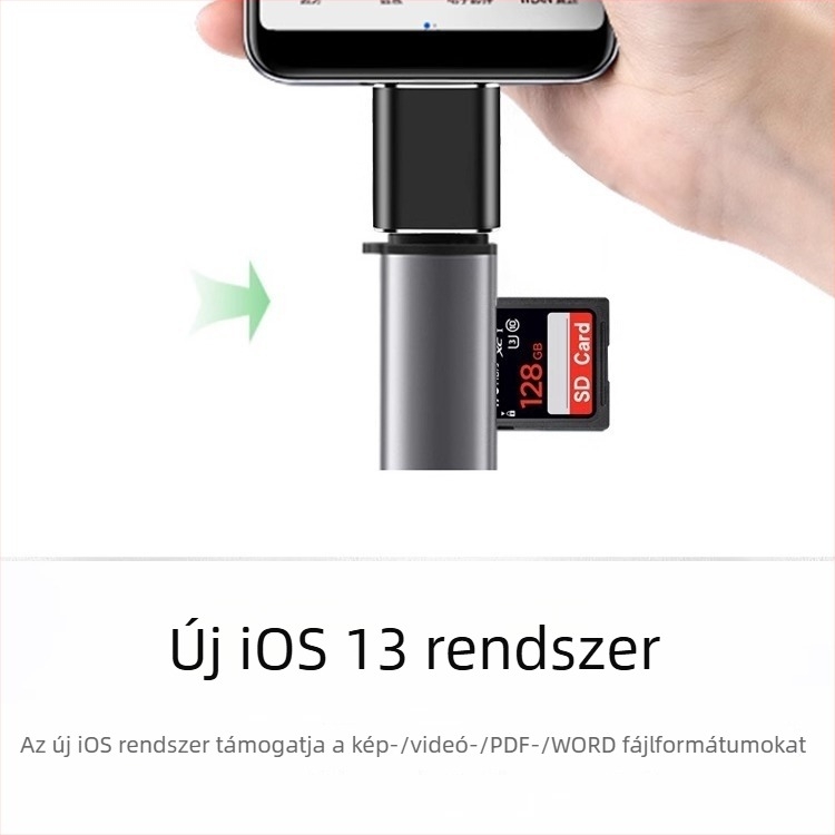 Fém USB adatátalakító Type-C konverterrel és Lightning csatlakozóval külső tároláshoz