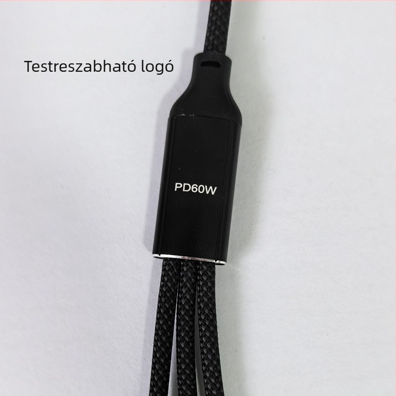 Type-C 3-port OTG splitter dokkoló adapter — 60W gyorstöltés, adatátvitel, külső tápegység