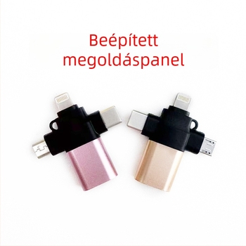 OTG adapter Type-C férfi – USB 3.0 női, 3 az 1-ben kártyaolvasó, kompatibilis minden mobiltelefonral