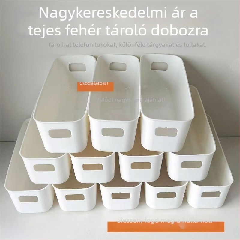 Hordozható téglalap alakú műanyag tároló doboz fedél nélkül, 18 rekesz kapacitással