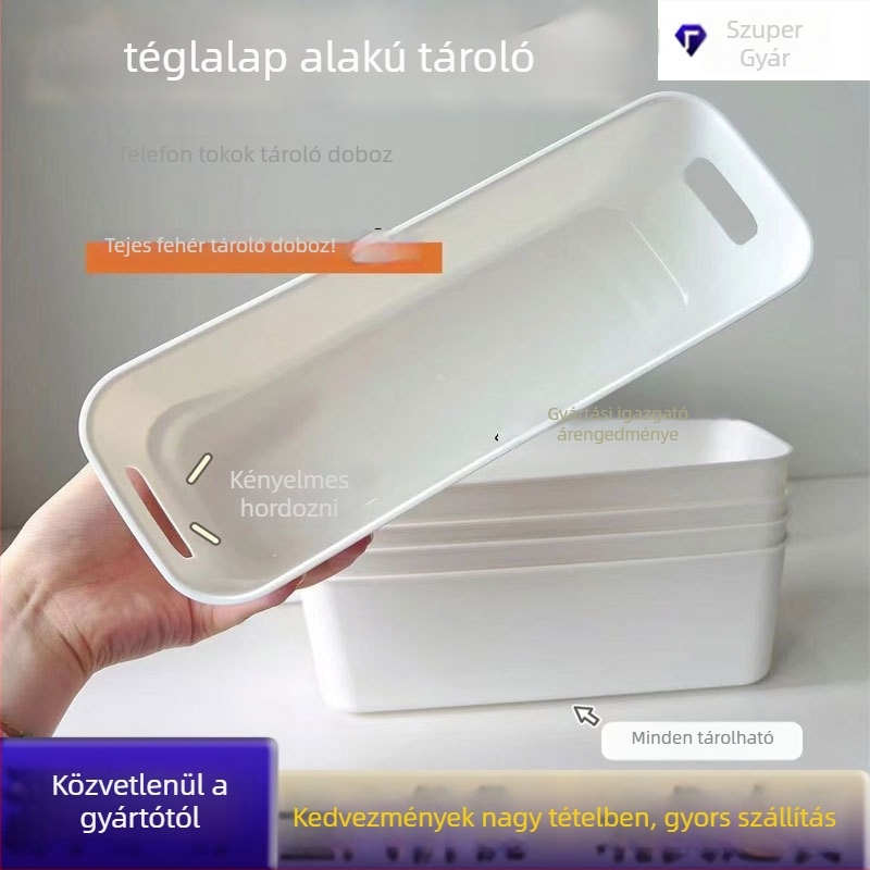 Hordozható téglalap alakú műanyag tároló doboz fedél nélkül, 18 rekesz kapacitással