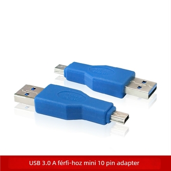 USB 3.0 A férfi - mini 10-pin adapter, konverziós bővítő, egyenes csatlakozás, T-Port