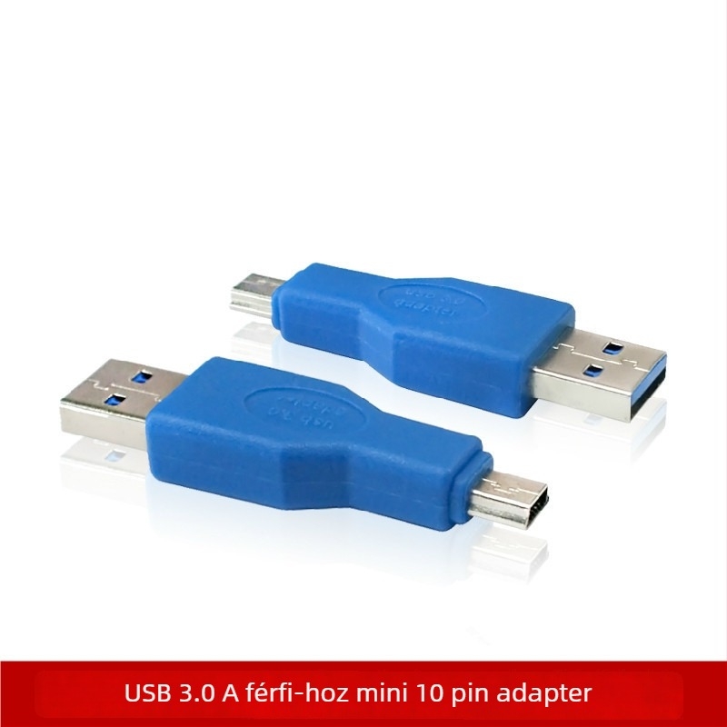 USB 3.0 A férfi - mini 10-pin adapter, konverziós bővítő, egyenes csatlakozás, T-Port