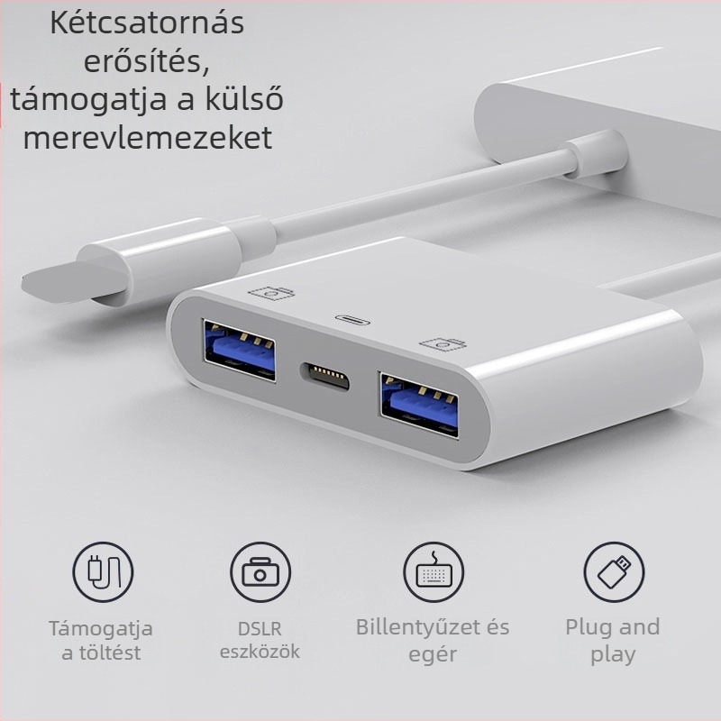 Apple három az egyben USB OTG adapter egérhez, pendrive-hoz és billentyűzethez, USB 3.0