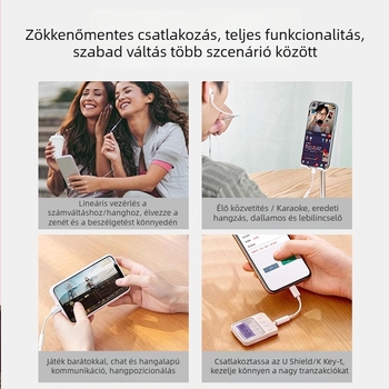 3,5 mm-es to Lightning Apple fejhallgatóadapter – mikrofon- és hangkártya konverter, kompatibilis iPhone 7–14, teljes funkcionalitás