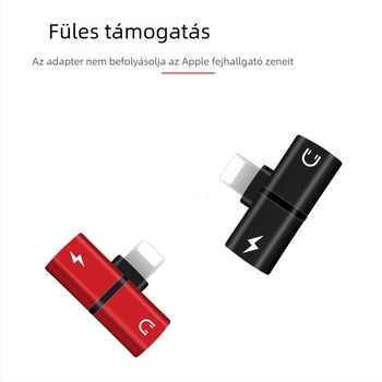 Guoxin fém audio adapter Apple fülhallgatókhoz – kettős Lightning csatlakozó, általános kompatibilitás, modell Adapter