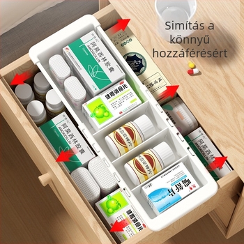 Szekrényfiók rendező rekeszekkel, ABS műanyag, 2L kapacitás