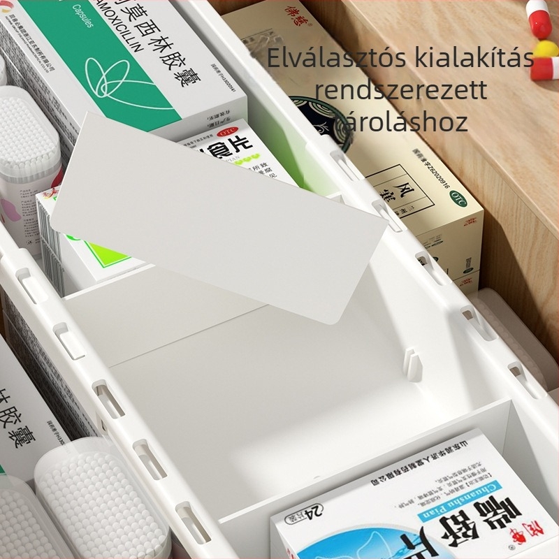 Szekrényfiók rendező rekeszekkel, ABS műanyag, 2L kapacitás